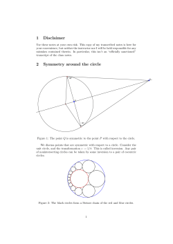 1 Disclaimer 2 Symmetry around the circle
