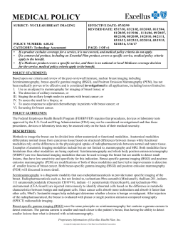 Nuclear Breast Imaging - Excellus BlueCross BlueShield