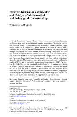 Example-Generation as Indicator and Catalyst of