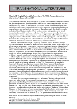 Michelle M. Wright, Physics of Blackness: Beyond the Middle
