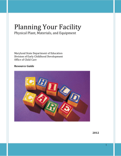 Planning Your Facility - Early Childhood Development