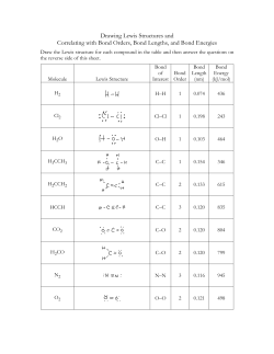 Drawing Lewis Structures and Correlating with Bond Orders, Bond