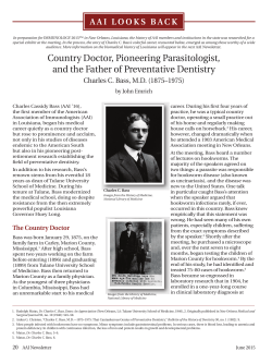 Country Doctor, Pioneering Parasitologist, and the Father of