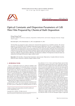 Optical Constants and Dispersion Parameters of CdS
