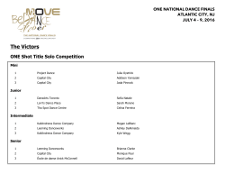 2016 Victors  - One National Dance Finals