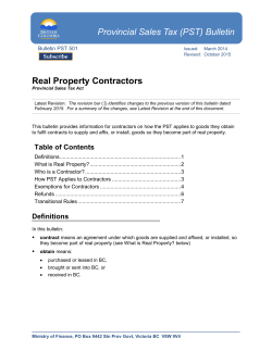 Bulletin PST 501, Real Property Contractors