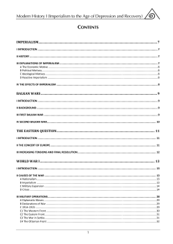 Modern History I (Imperialism to the Age of Depression and Recovery)