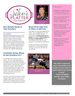 Blood Drives Help Save As Many as 220 Lives New Website Ready
