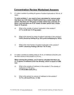 Concentration Review Worksheet Answers