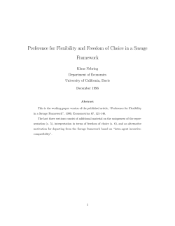 Preference for Flexibility and Freedom of Choice in a Savage