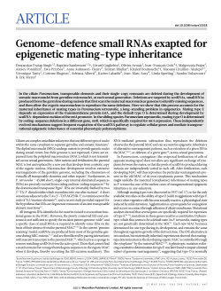 Genome-defence small RNAs exapted for epigenetic