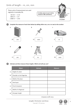 Units of length &ndash; m, cm, mm