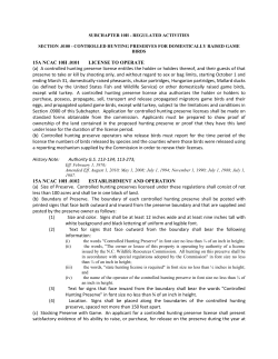 15A NCAC 10H .0101-.0110 - North Carolina Wildlife Resources