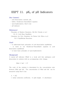 약산의 평형 상수