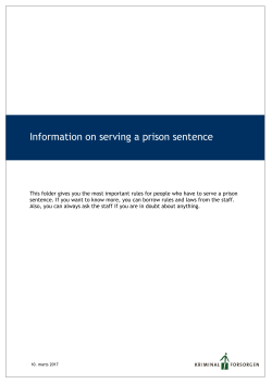 Information on serving a prison sentence