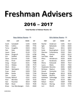 Total Number of Adviser Rooms: 42 Boys Adviser Rooms: 21 Girls