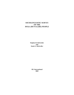 sociolinguistic survey of the duka (hun-saare