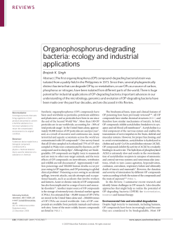 Organophosphorus-degrading bacteria: ecology and industrial