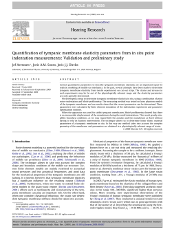 Quantification of tympanic membrane elasticity parameters from in
