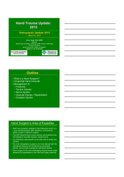Hand Trauma Update: 2015