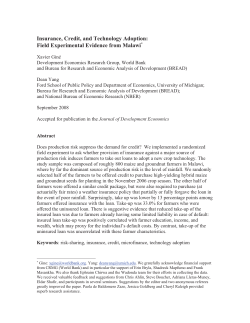 Insurance, Credit, and Technology Adoption