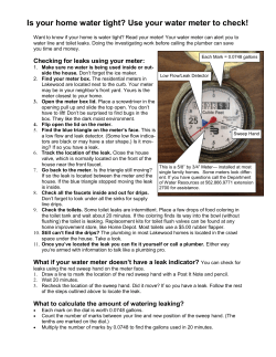 Is your home water tight? Use your water meter
