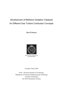 Catalytic combustion of methane for gas turbine applications (spara