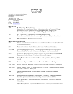 Curriculum Vitae John J. Sloan, III (October, 2014)