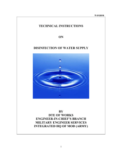 disinfection of water - Military Engineer Services