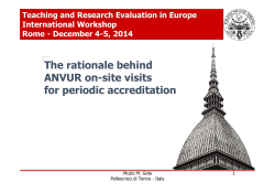 The rationale behind ANVUR on-site visits for periodic accreditation