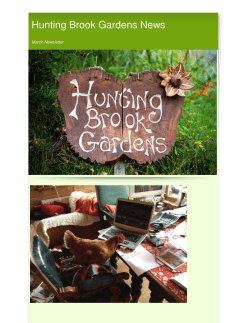 March 2012 News Letter - Hunting Brook Gardens
