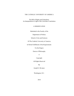 THE CATHOLIC UNIVERSITY OF AMERICA The Bill of Rights and