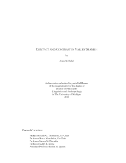 contact and contrast in valley spanish - Deep Blue