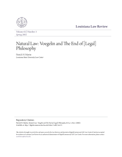 Natural Law: Voegelin and The End of [Legal]