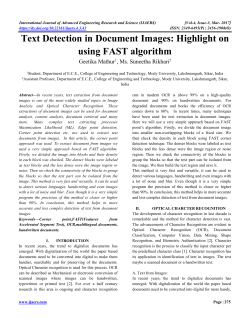Text Detection in Document Images: Highlight on using