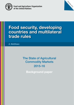 Food security, developing countries and multilateral trade rules