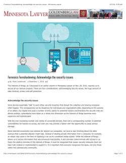 Forensics Foreshadowing: Acknowledge the security issues