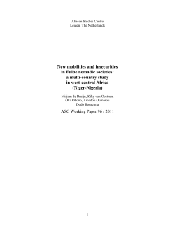 New mobilities and insecurities in Fulbe nomadic societies: a multi