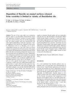 Deposition of fluoride on enamel surfaces released from varnishes