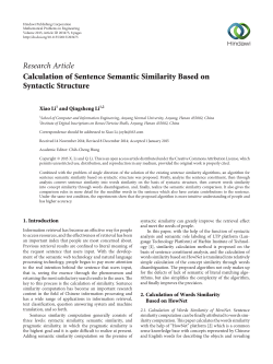 Calculation of Sentence Semantic Similarity Based on Syntactic