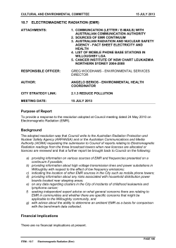 10.7 ELECTROMAGNETIC RADIATION (EMR)