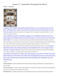 Lesson 17 - Imperialism Throughout the World