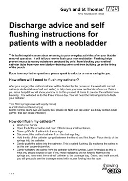 Discharge advice and self flushing instructions