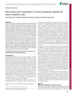 Milk output and composition in mice divergently selected for basal