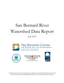 San Bernard River Watershed Data Report