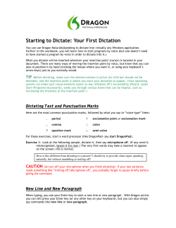 Starting to Dictate: Your First Dictation