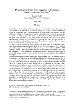 Determinants of East-West-migration in Germany: A