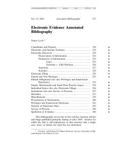 Electronic Evidence Annotated Bibliography