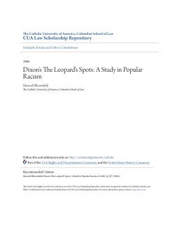 A Study in Popular Racism - CUA Law Scholarship Repository