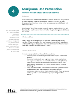 Guidance Tip Sheet 4: Adverse Health Effects of Marijuana